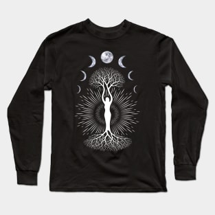 Phase Depression Moon Phase Mood Yoga Gift Long Sleeve T-Shirt